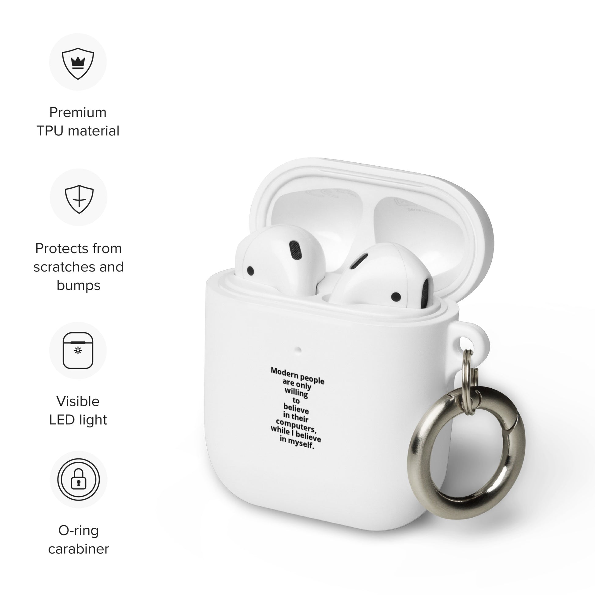 ClimberRubber Case for AirPods with Quote - Alain Robert Shop